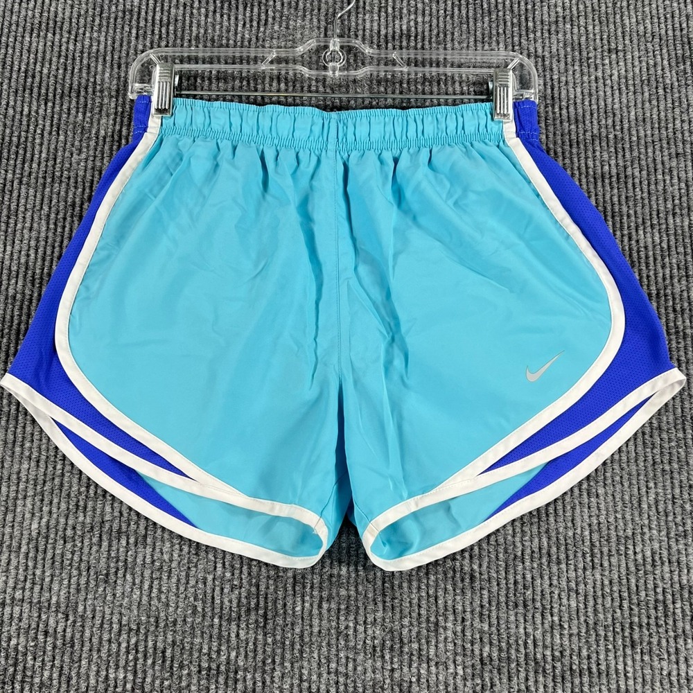 Nike Dri Fit Shorts Womens Size Medium Blue Lined Workout Active Athletic
